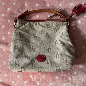 Dooney & Bourke Tan and Red Shoulder Bag